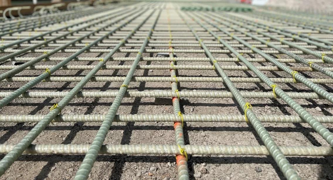 GFRP reinforcement bars used as corrosion resistant composite rebars