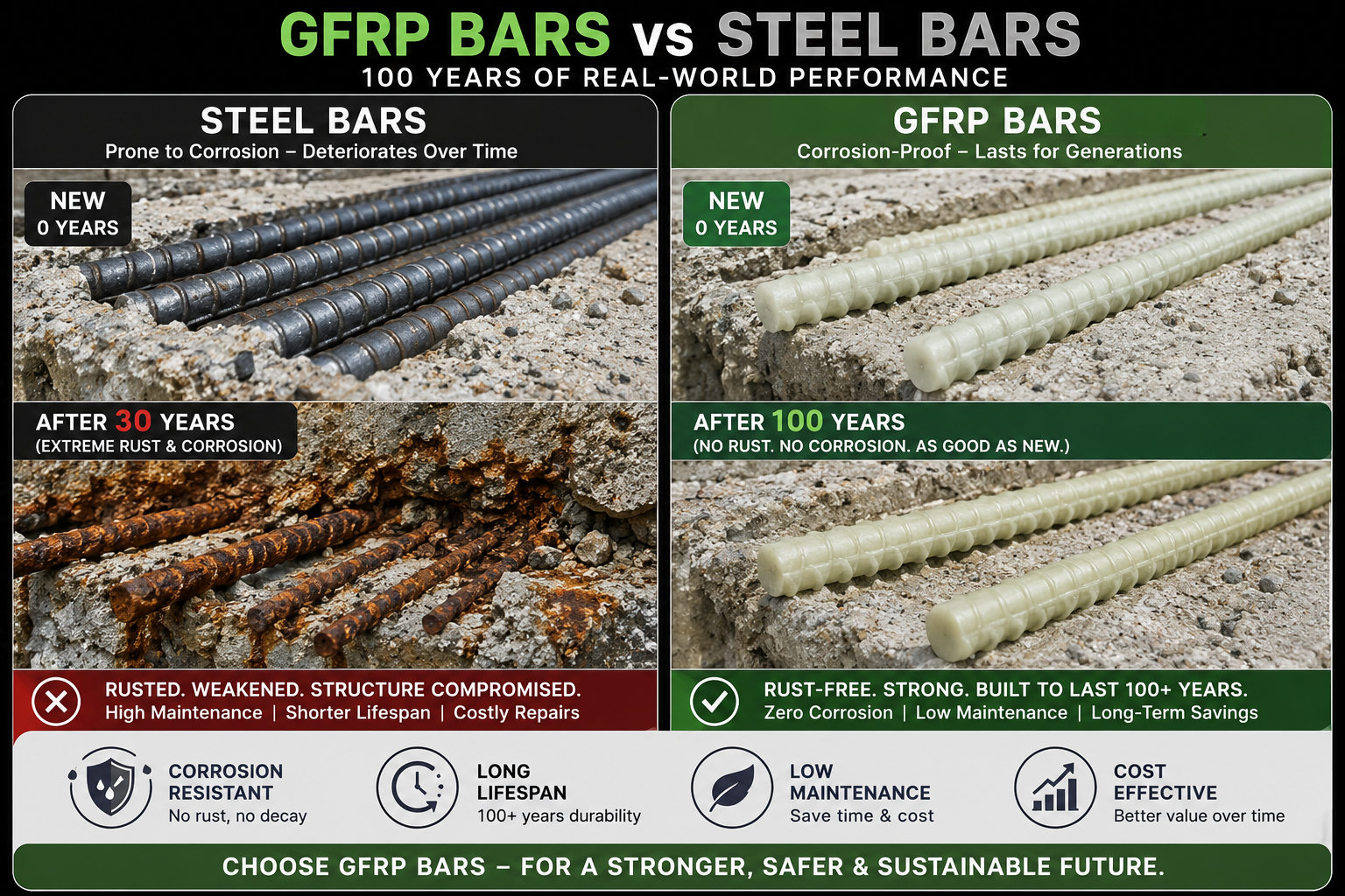 Gfrp Bars Vs Steel Bars (tmt)