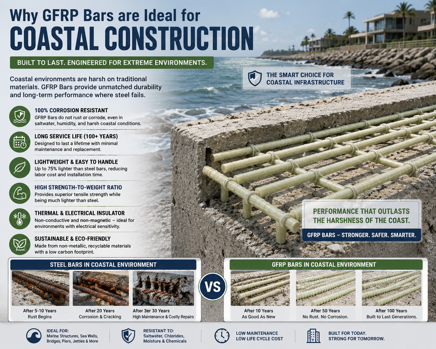 GFRP Rebar is Essential for Coastal Construction